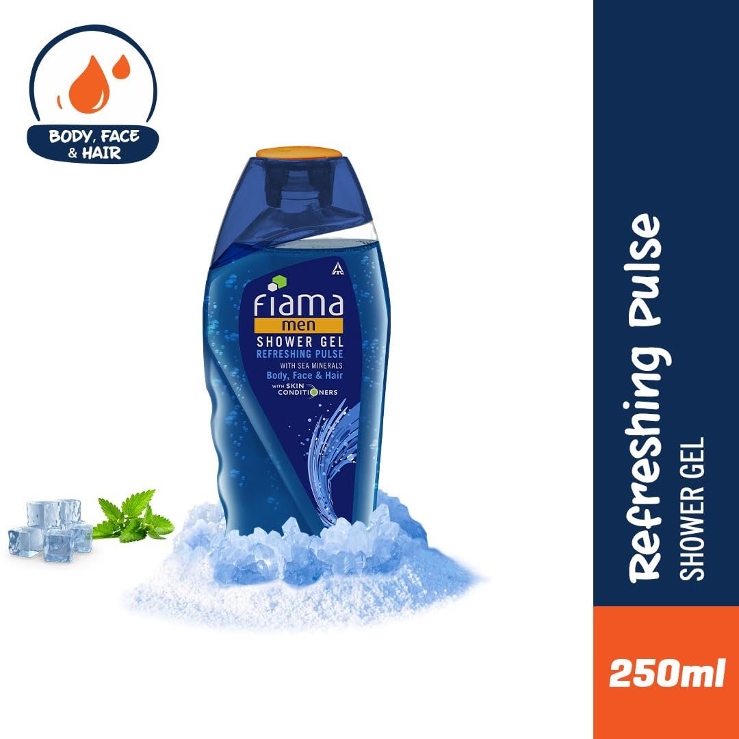 Fiama Men Refreshing Pulse Shower Gel, with skin conditioners & sea minerals for soft & refreshed skin, 250ml bottle thumbnail