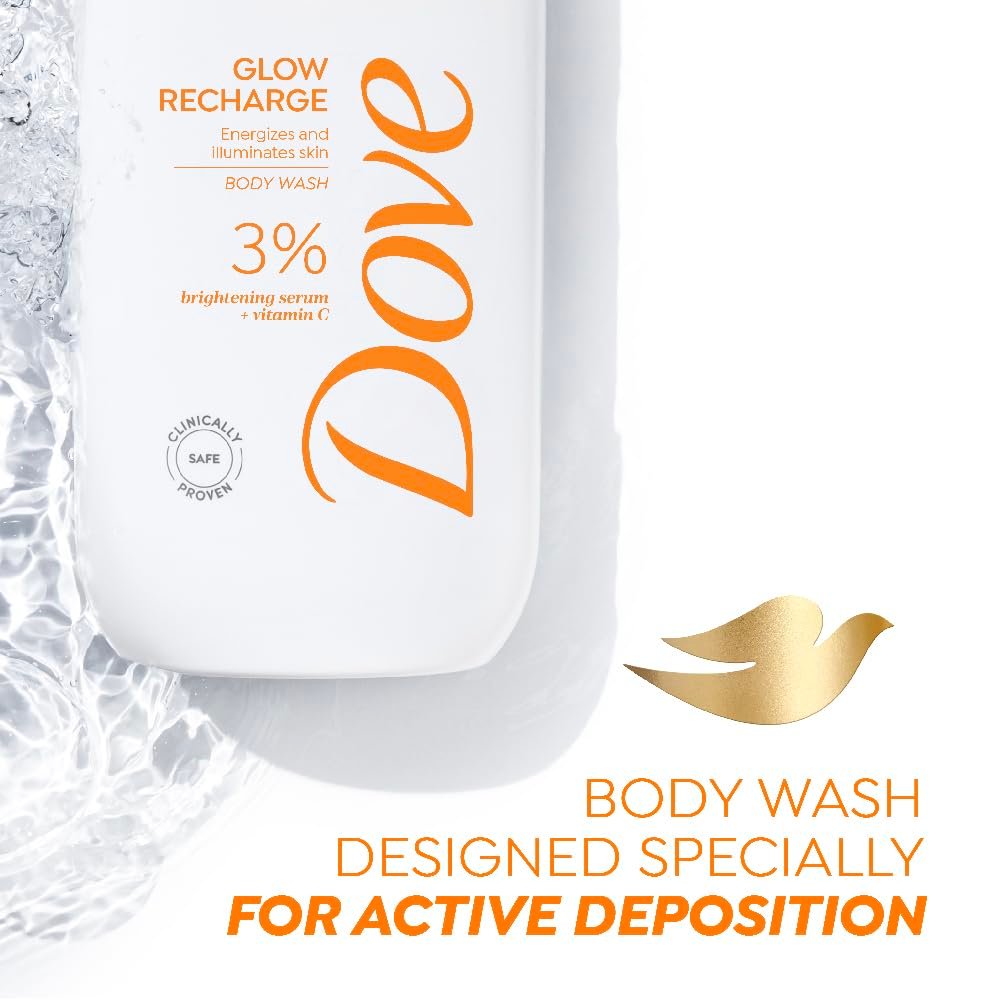 DOVE Glow Recharge Serum Body Wash, 300 ml, for Glowing and Refined Skin, with 3% Brightening Serum and Vitamin C, Dermatologist Co-Created, Sulfate-Free thumbnail