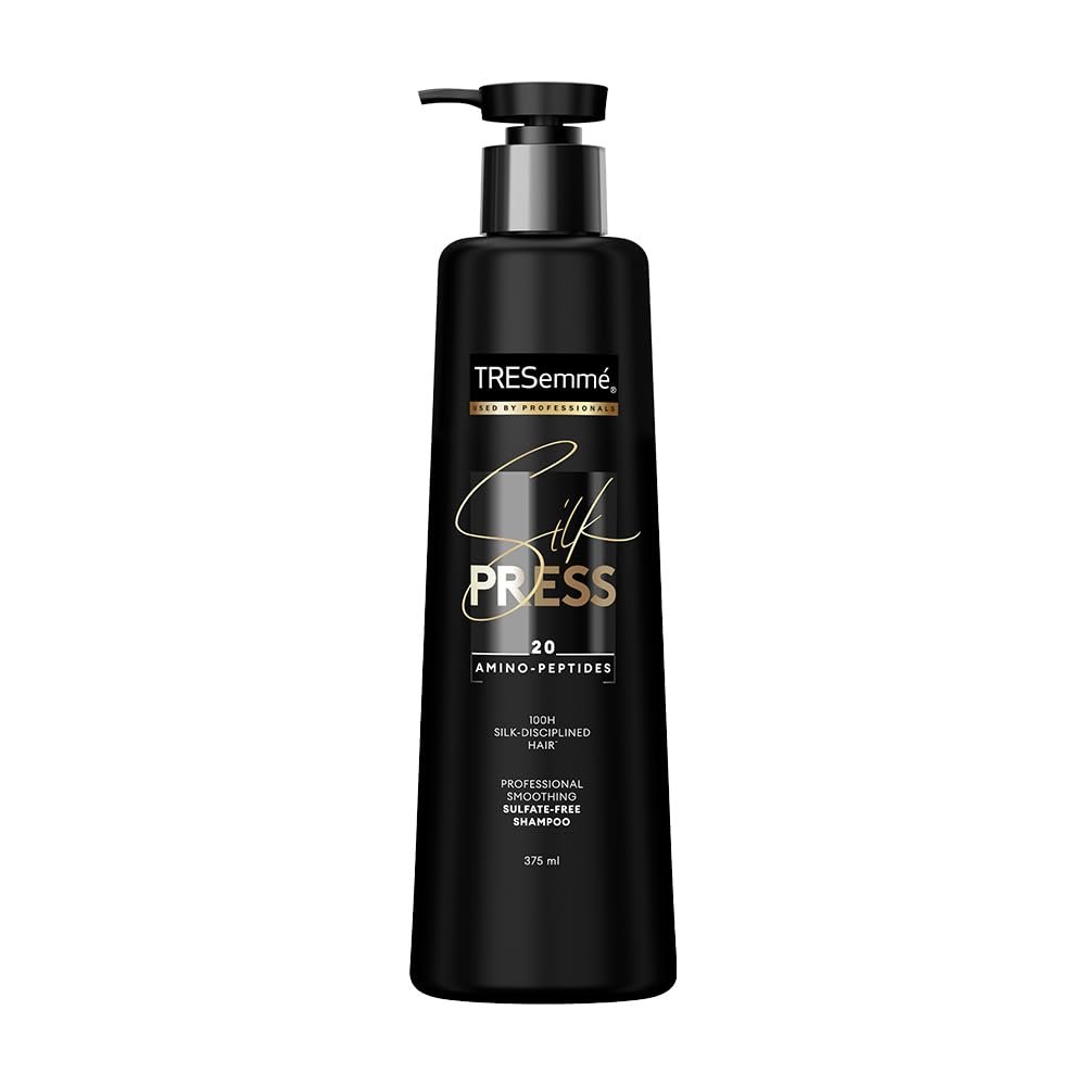 TRESemmé Silk Press Smoothing Shampoo | Infused with 20 Amino-Peptides | Helps Smooth & Align Hair for a Sleek, Polished Look | 375ml thumbnail