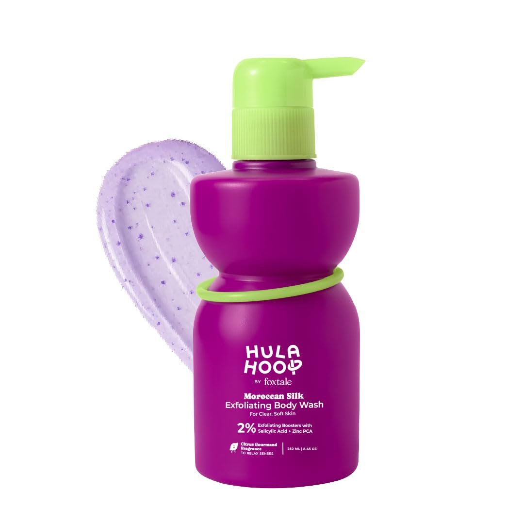 Hula Hoop Exfoliating Body Wash with 2% Salicylic Acid & Zinc PCA | Reduces Body Acne, Strawberry Legs & KP | Exfoliates & Hydrates to Reveal Smooth & Bump-Free Skin | 250ml
