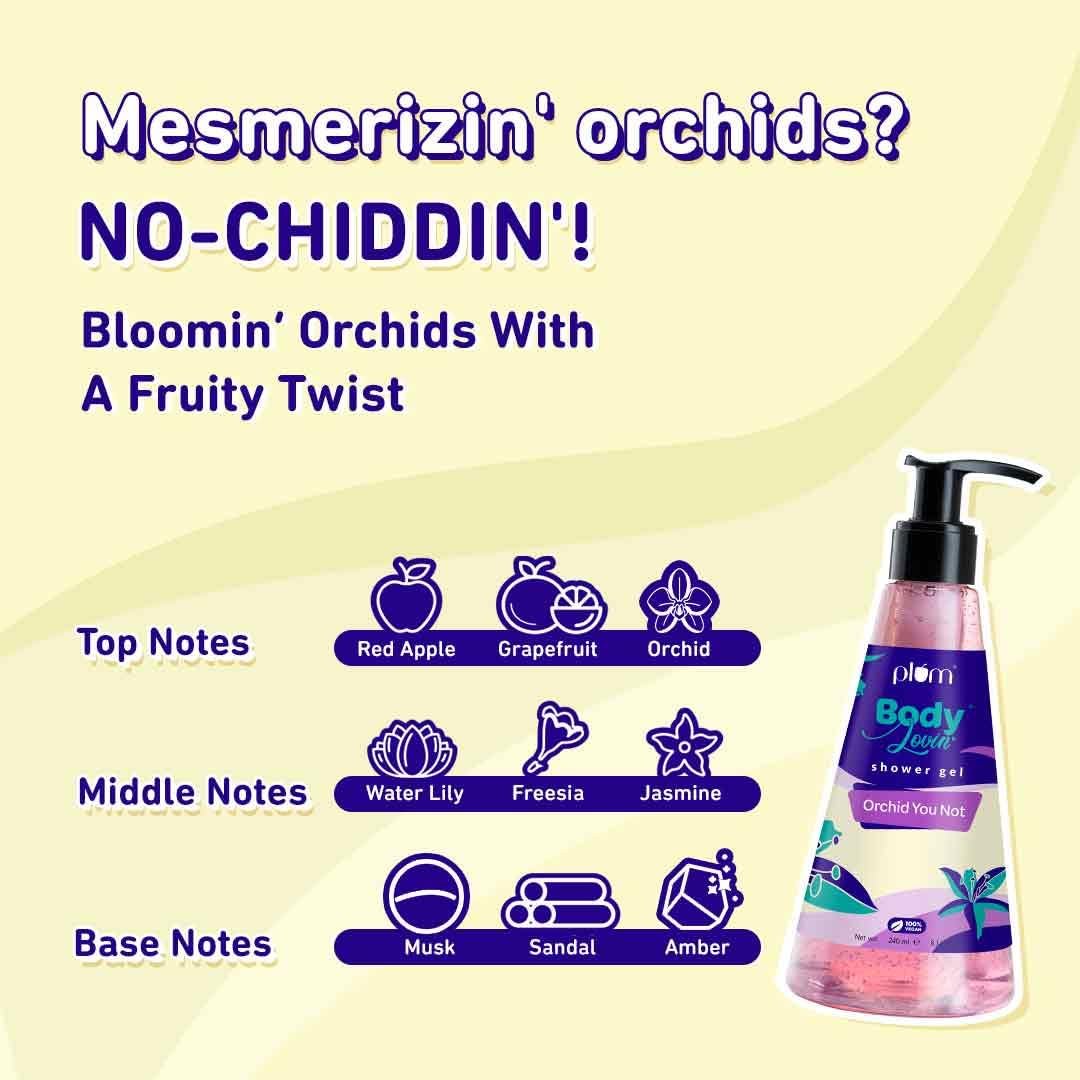 Plum BodyLovin' Orchid-You-Not Shower Gel | SLS-Free Body Wash For Women | Long Lasting Fresh Floral Fragrance | Aloe-Infused Nourishing Body Cleanser For Soft & Smooth Skin (240 ml) thumbnail