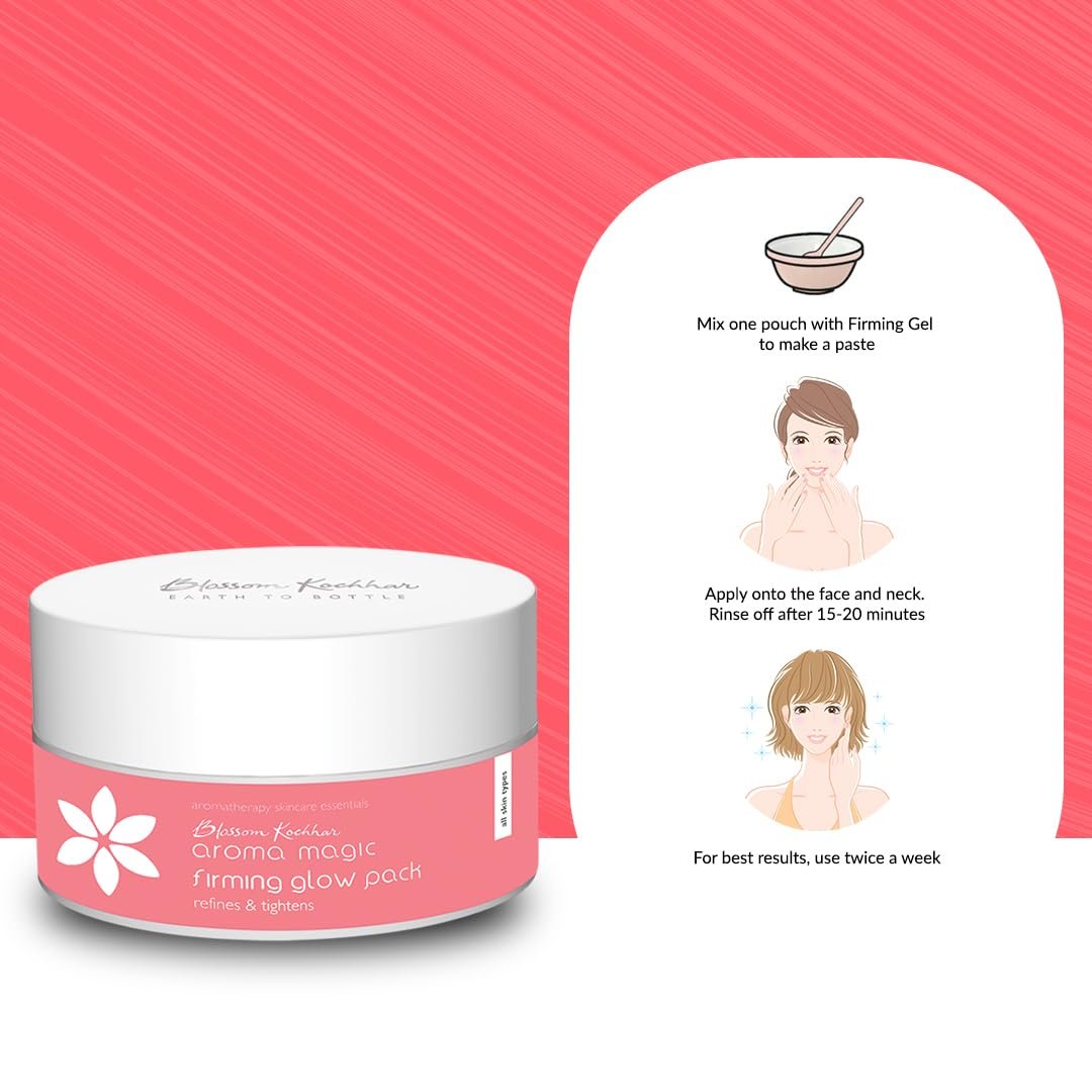 Aroma Magic Firming Glow face Pack | Extract of Aloe Vera & Orange Peel | Essential Oils Lavender, Rose & Lotus | Skin Brightening | Reduce dark spots | for Men & Women | 35g thumbnail