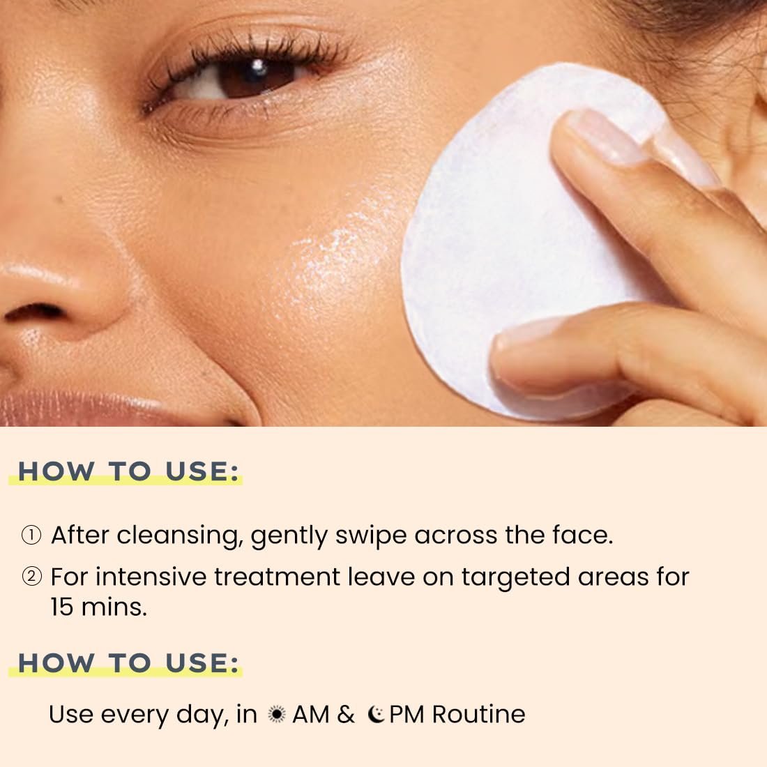Hyphen 44% Rice Water Brightening Face Serum Pads | 5% Niacinamide & Alpha Arbutin to Reduces Dark Spots & Pigmentation | Toner Pads with Serum for Glowing Glass Skin | All Skin Types - 50N thumbnail