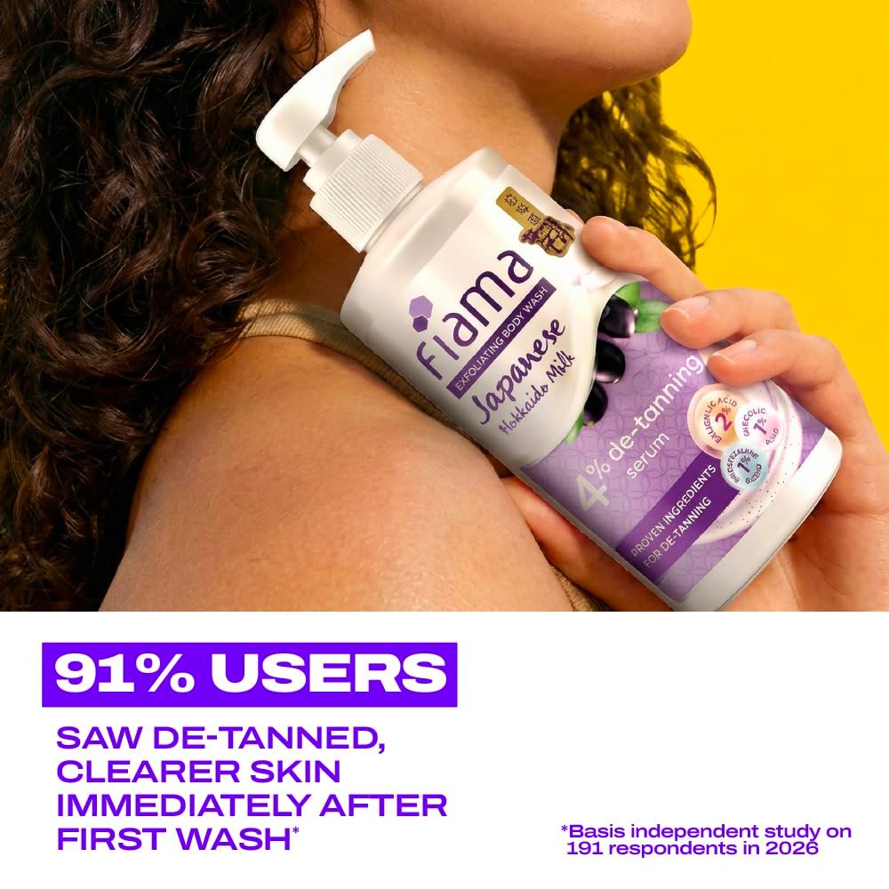 Fiama 4% Detan Serum Exfoliating Body Wash 250ml, 2% Salicylic Acid, 1% Glycolic Acid, 1% Exfoliating Tan Removal Shower Gel, Gently removes dead skin | Exotic Japanese Hokkaido Milk | thumbnail