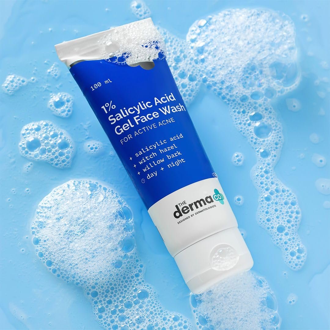 The Derma Co 1% Salicylic Acid Gel Face Wash with Salicylic Acid & Witch Hazel for Active Acne - 100 ml thumbnail