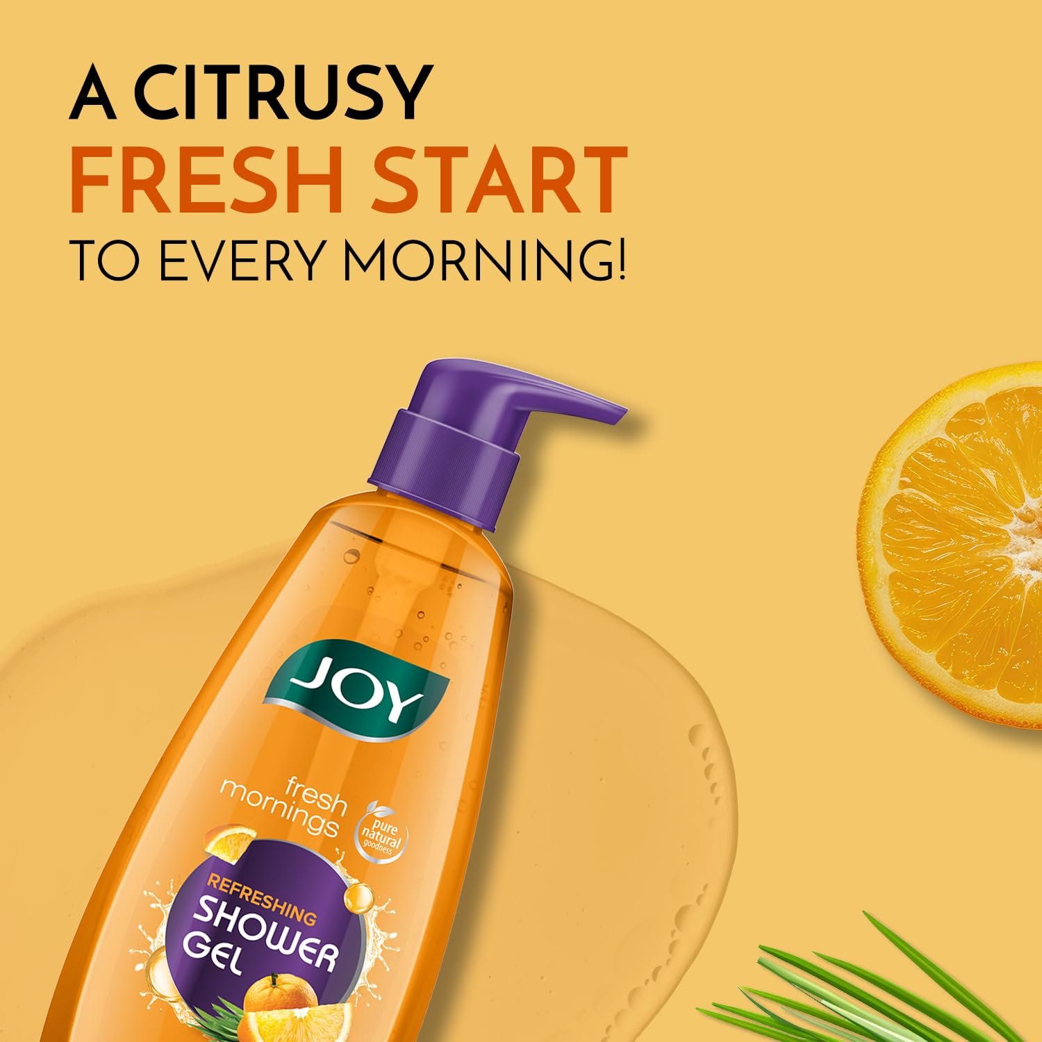 Joy Mandarin & Lemongrass Shower Gel Body Wash (500 ml) | With Vitamin C for Acne Control & Lemongrass for Fighting Body Odour |100% Vegan Shower Gel For All Skin Types | Paraben Free thumbnail