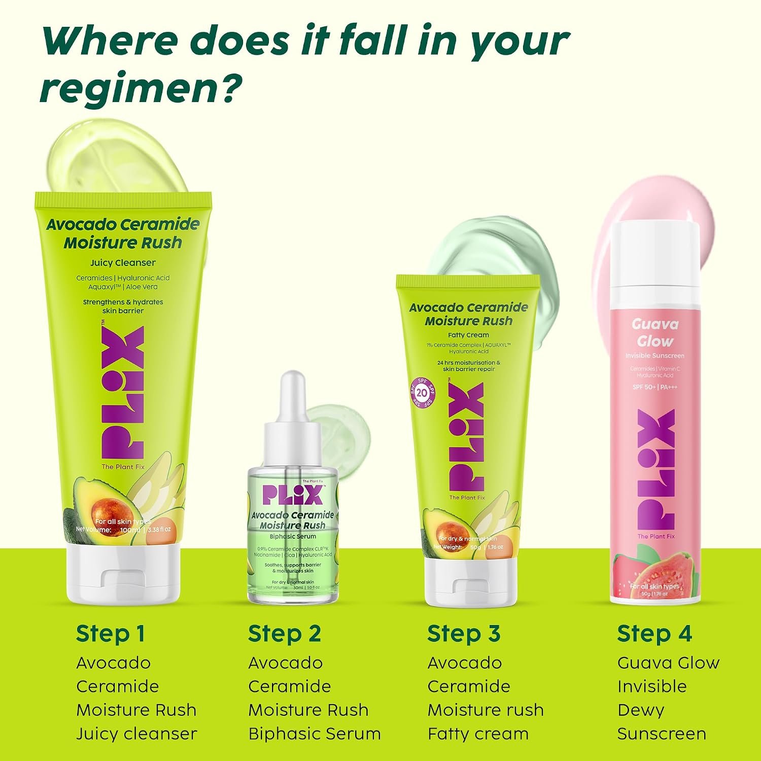 PLIX - THE PLANT FIX Avocado Ceramide Moisture Rush Biphasic Serum| For Deep Nourishment & Strengthened Skin Barrier| For Dry Skin, Normal Skin & Sensitive Skin| 30ml thumbnail