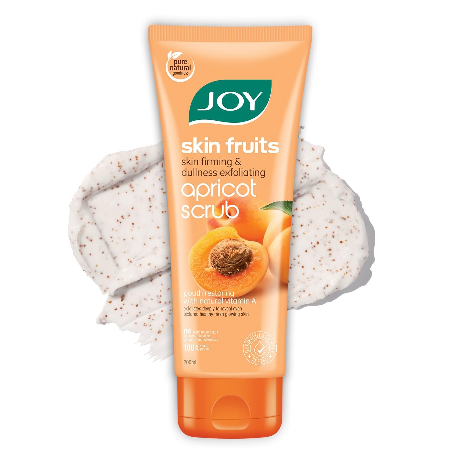 Joy Apricot & Walnut Face & Body Scrub for Blackheads Removal (200gm) | Exfoliating Scrub For All Skin Types | Removes Tan & Dead Skin | 100% Vegan & Gentle on Skin