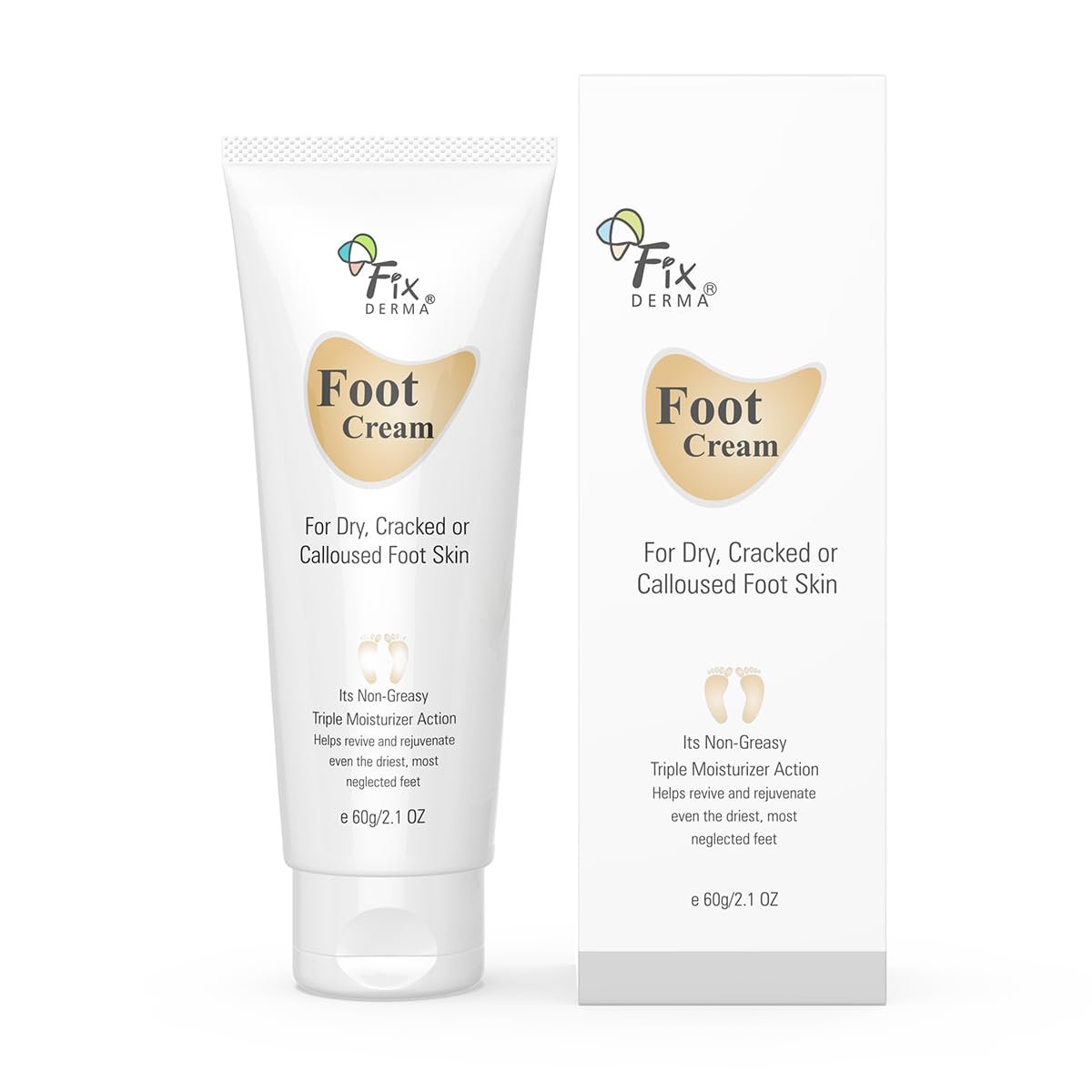 Fixderma 5% Lactic Acid, 15% Urea, 3% Glycerine, Foot Cream For Dry & Cracked Feet, Moisturizes and Soothes Feet, Heel Repair Paraben & Sulphate Free, All Skin Types 60 ML thumbnail
