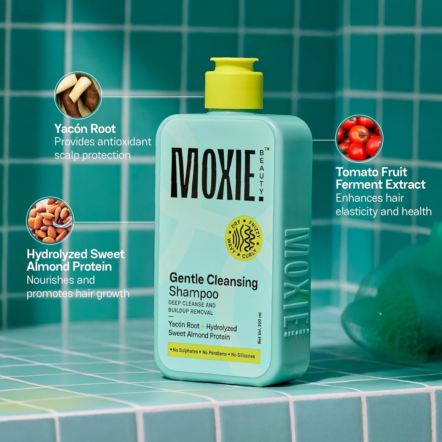 Moxie Beauty Gentle Cleansing Shampoo 200 ml Sulphate-Free Shampoo | Yacon Root & Sweet Almond Protein | Deep Cleansing, Hydration & Softer Hair thumbnail