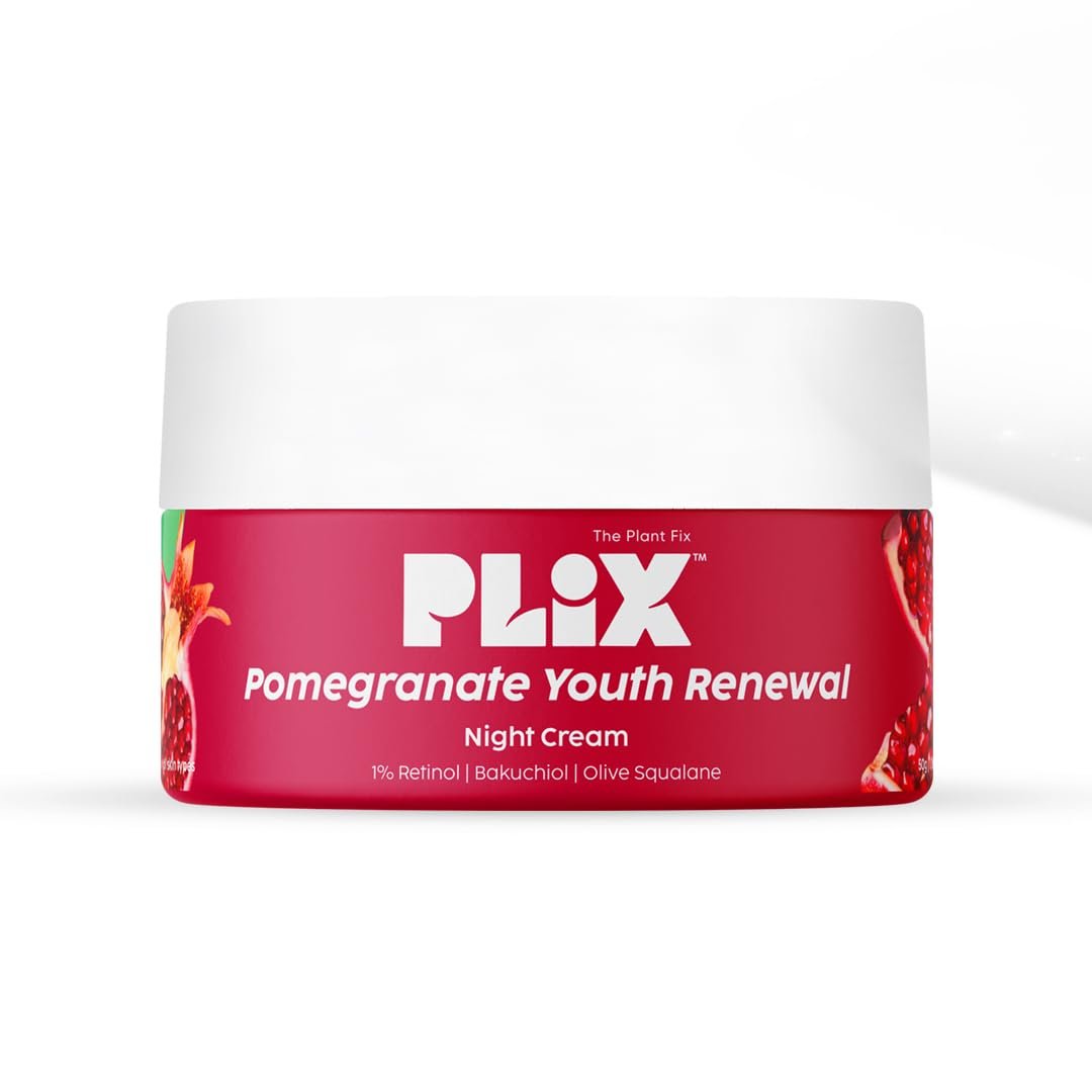 PLIX The Plant Fix Pomegranate 1% Retinol Anti-Ageing Night Cream | Helps Reduce the Appearance of Fine Lines & Wrinkles | Overnight Moisturizer for Smooth, Firm & Youthful-Looking Skin | 50 thumbnail