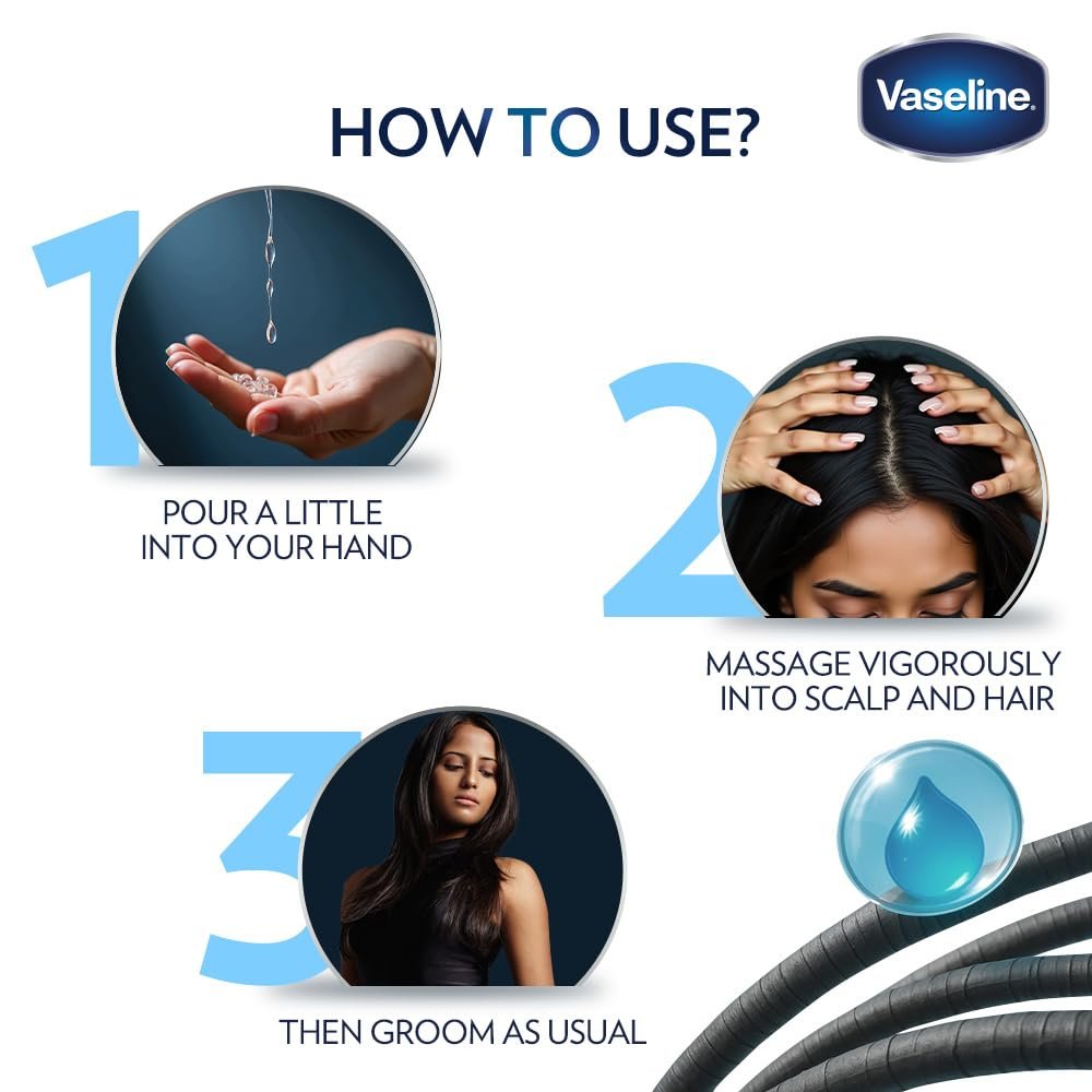 Vaseline Hair Tonic & Scalp Conditioner | Smoothes Hair | Locks In Moisture | Non-Greasy Shine | 200 ML thumbnail