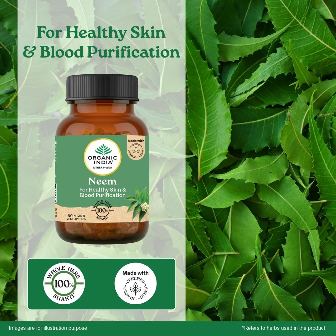 A TATA Product - Organic India Neem Blood Purifier - 60 Veg Capsules, Natural Blood Purifier, thumbnail