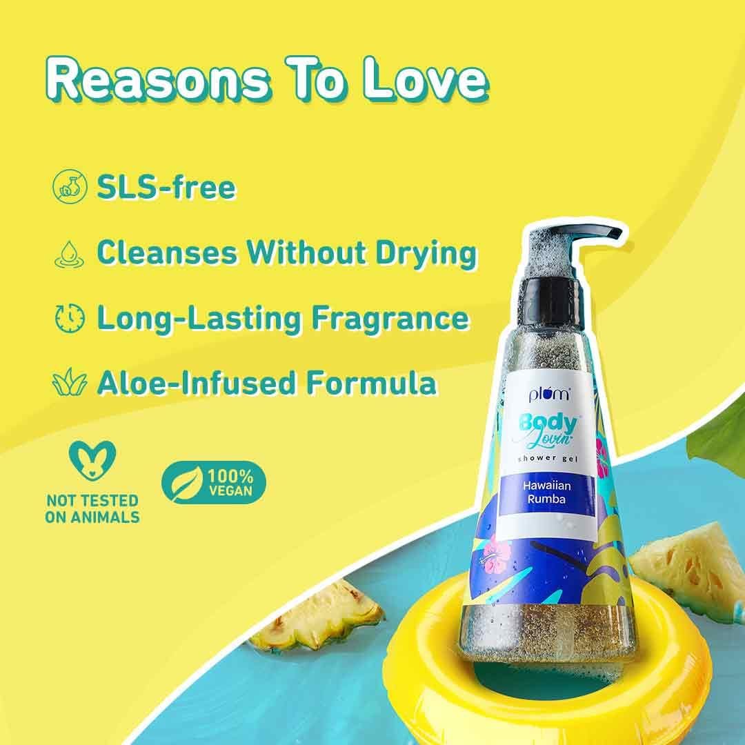 Plum Bodylovin' Hawaiian Rumba Shower Gel | SLS-Free Body Wash for Women & Men | Long Lasting Beachy Fragrance | Body Cleanser with Aloe-Infused Nourishing Formula for Soft & Smooth Skin - 2 thumbnail
