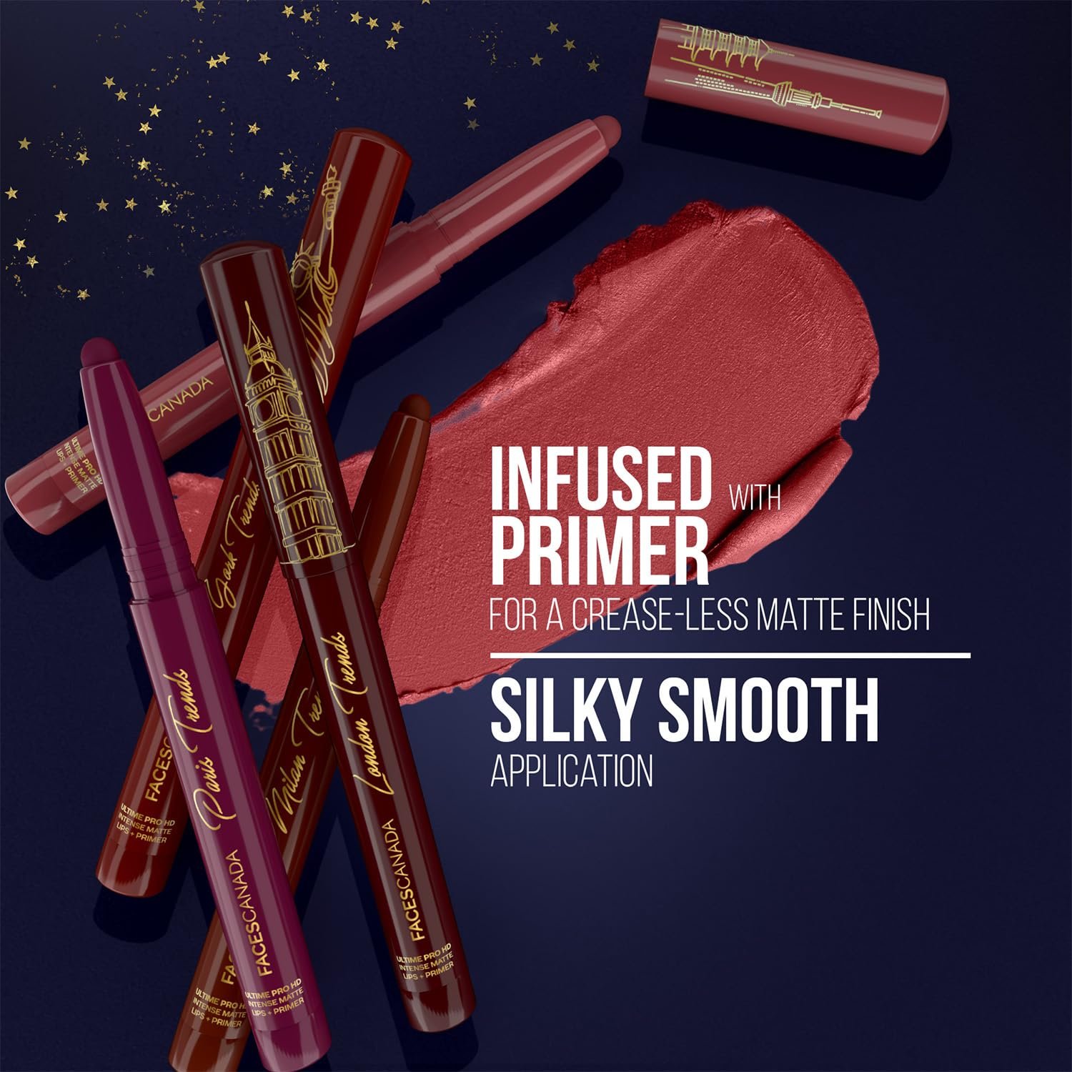 FACES CANADA Ultime Pro HD Intense Matte Lips + Primer - GOAT N10, 1.4g, Limited Edition | 9HR Long Stay | Primer Infused For Flawless HD Matte Finish | Intense Color | Lightweight thumbnail
