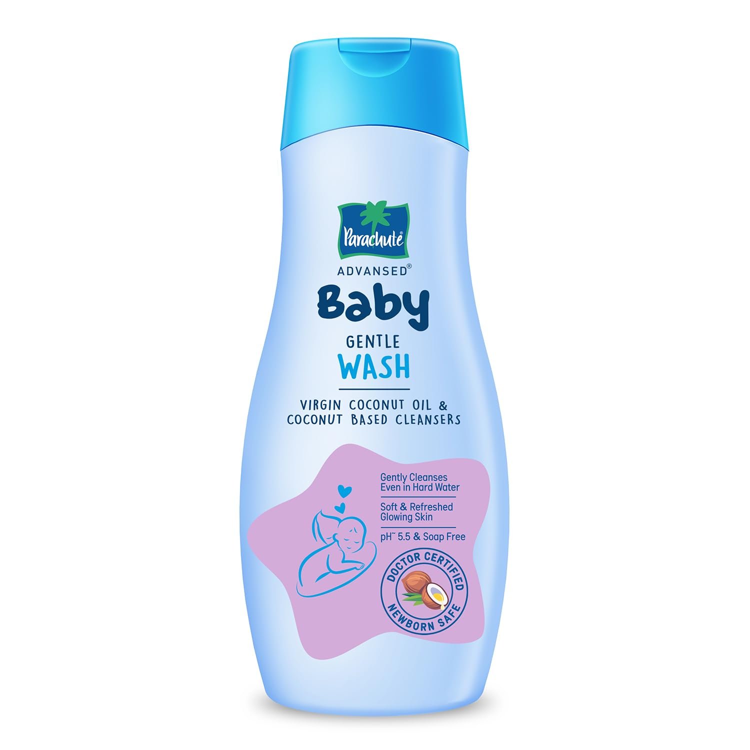 Parachute Advansed Baby Gentle Wash for New Born | Enriched with Virgin Coconut Oil | Gently cleanses in Hard water | Doctor certified | 410 ML thumbnail
