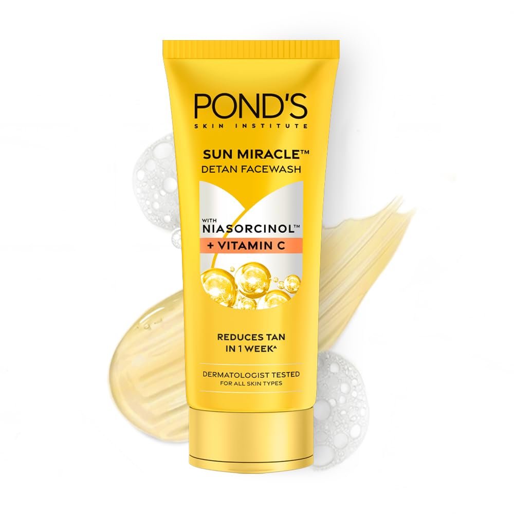 Pond's Detan Face Wash for Tan Removal in Just 7 Days | Contains Vitamin C and Niacinamide | Facewash for All Skin Types, 100gm thumbnail