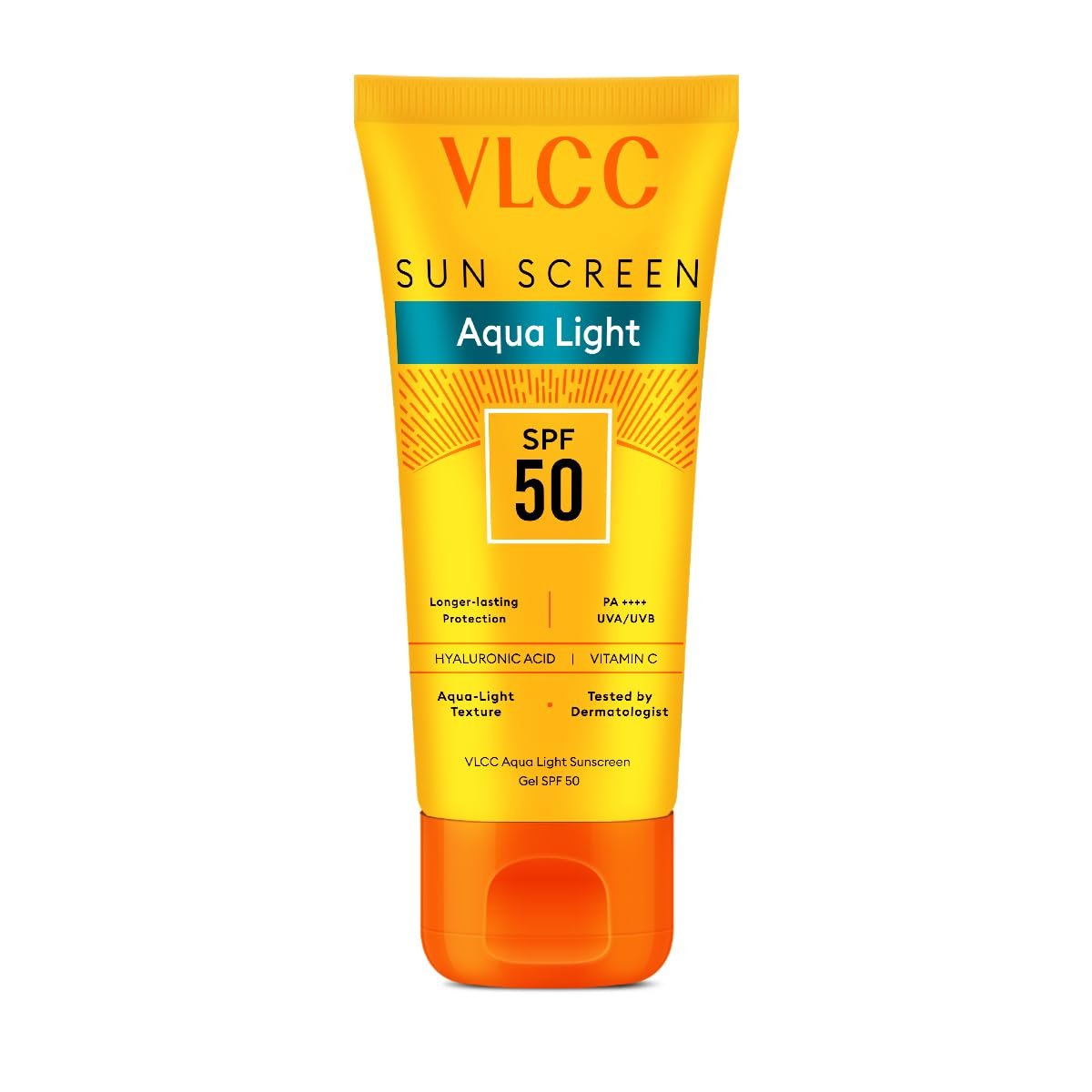 VLCC Aqua Light Sunscreen Gel SPF 50 PA+++ | Fast-Absorbing, Non-Greasy, No White Cast | Broad Spectrum UV Protection | Hyaluronic Acid & Vitamin C | 100g thumbnail