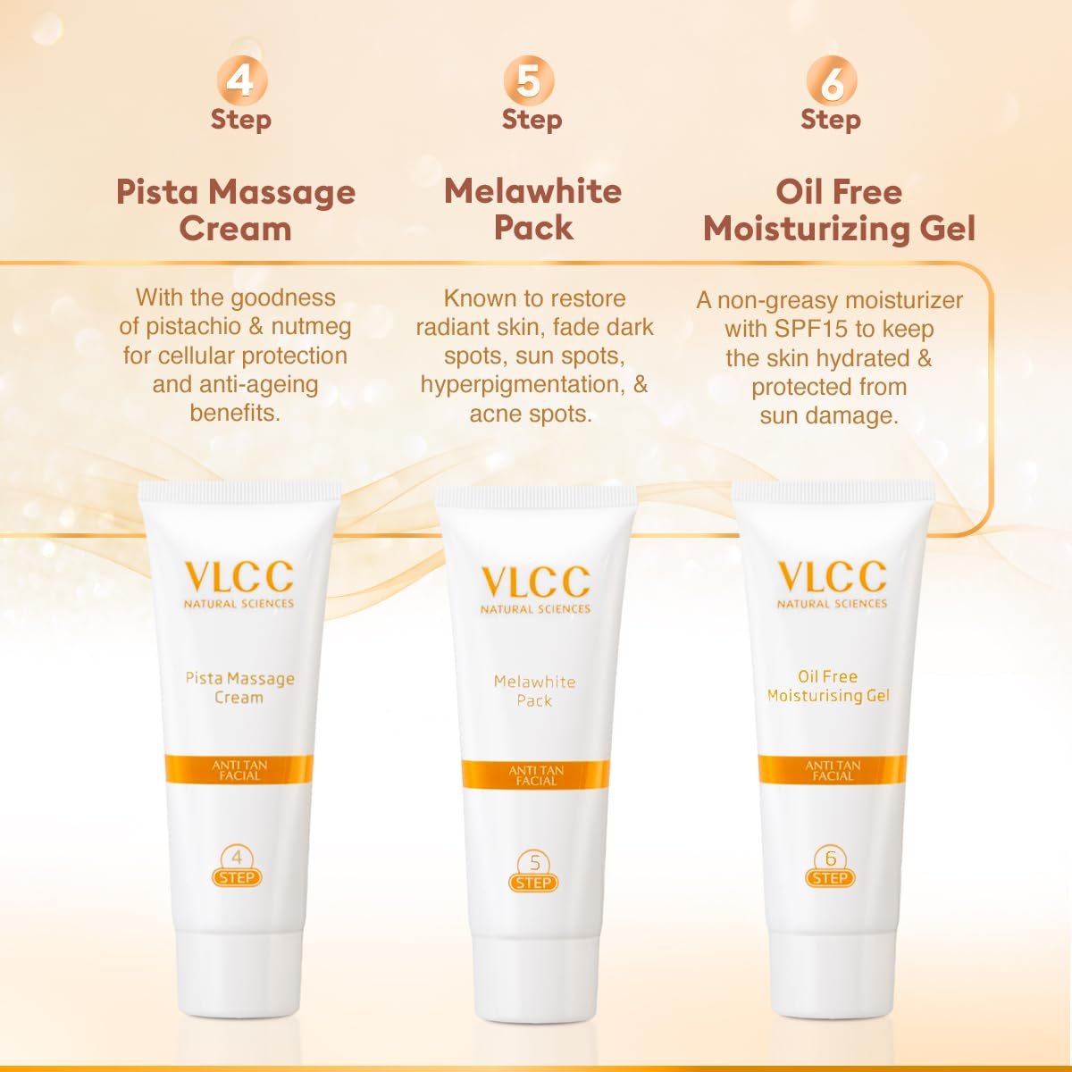 VLCC Anti Tan Facial Kit - 60 g | Power of 25 Vital Ingredients | Fights Sun Tan, Dark Spots, and Sun Spots | Even Nourishes and Protects Skin from UV Rays. thumbnail