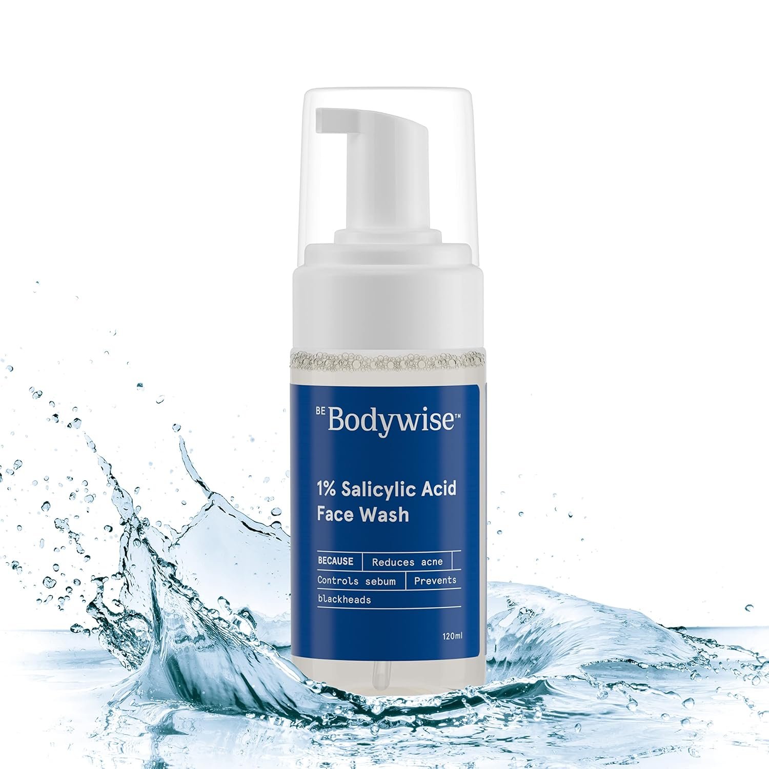 Be Bodywise 1% Salicylic Acid Oil Control Face Wash For Acne & Pimples Acid Reduces Excess Oil Exfoliates Paraben & Soap Free, 120ml thumbnail