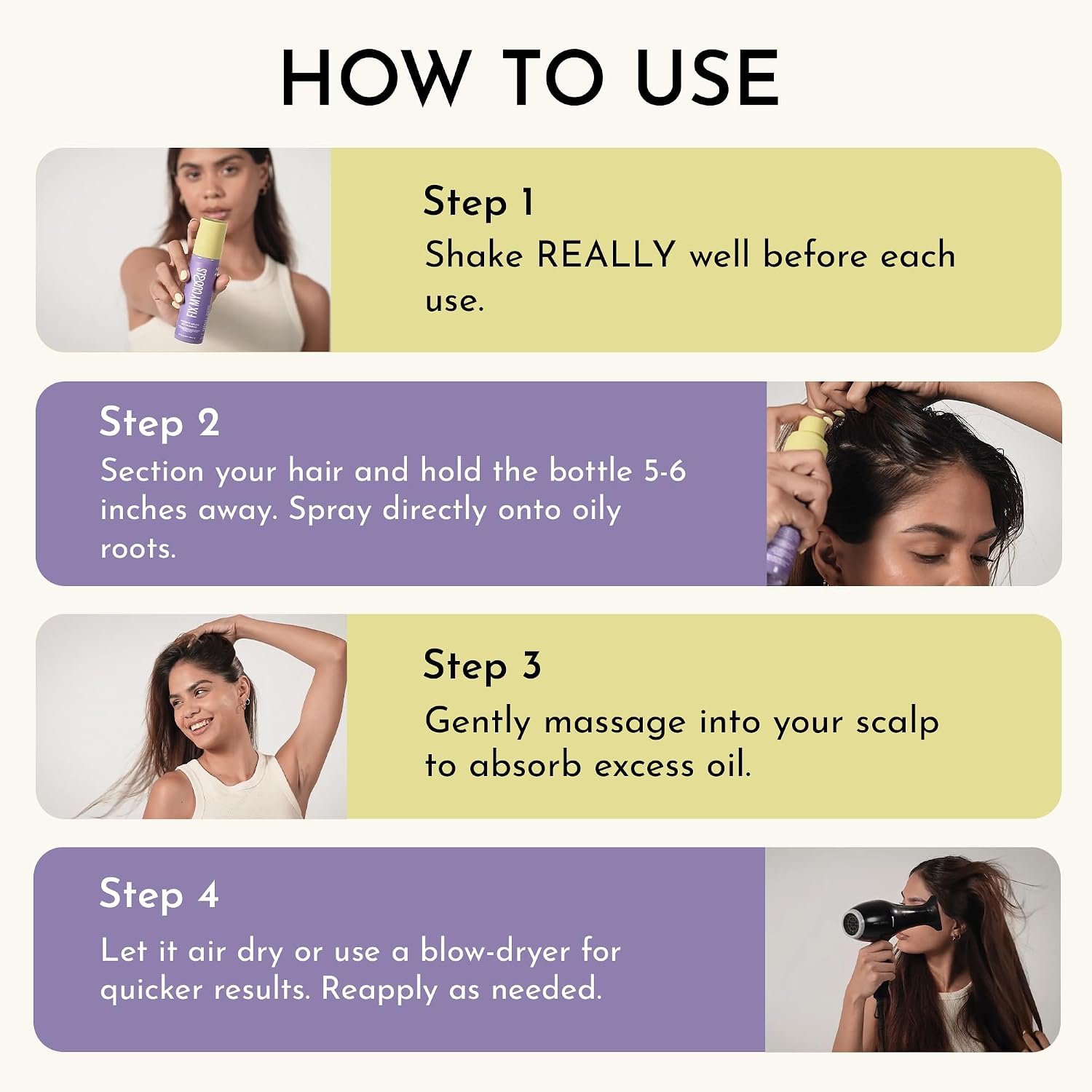 Fix My Curls Goodbye Grease Dry Shampoo Oil-Absorbing, Volumizing, Instantly Refreshes Scalp & Curls, Lightweight, No Residue, for All Hair Types 100ml thumbnail