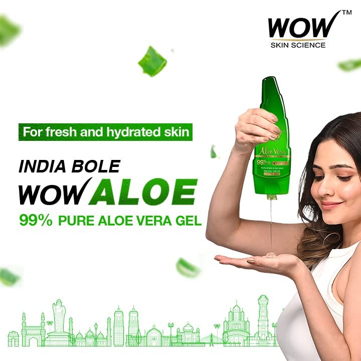 WOW Skin Science 99% Pure Aloe Vera Gel for Face, Skin & Hair - 150ml | Ultimate Gel For Glowing Skin | For Both Men and Women thumbnail