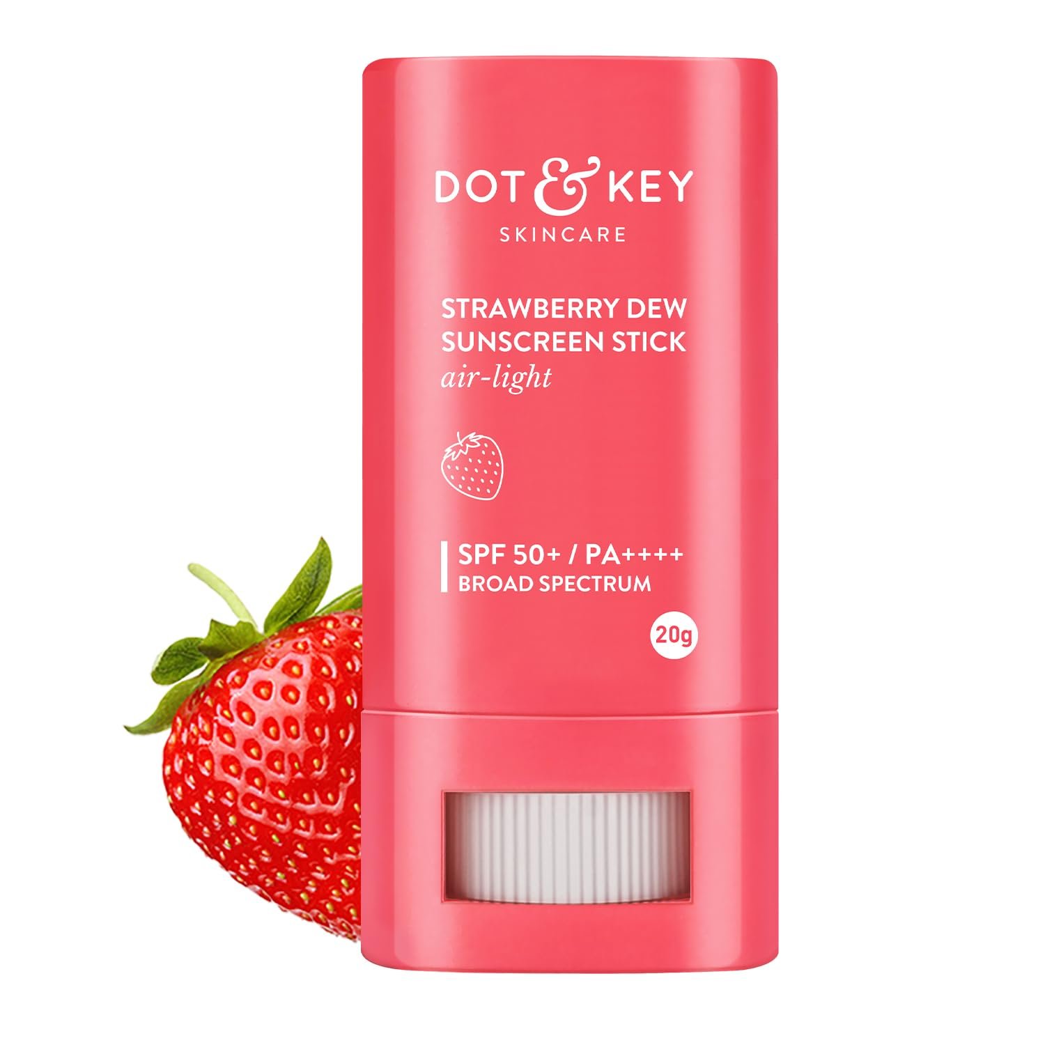 Dot & Key Strawberry Dew SPF 50 Sunscreen Air Light | SPF 50 PA+++ In-Vivo Tested | Broad Spectrum | UVA / UVB Rays Protection | With Hyaluronic & Ceramide for Hydration & Skin Barrier | 20g
