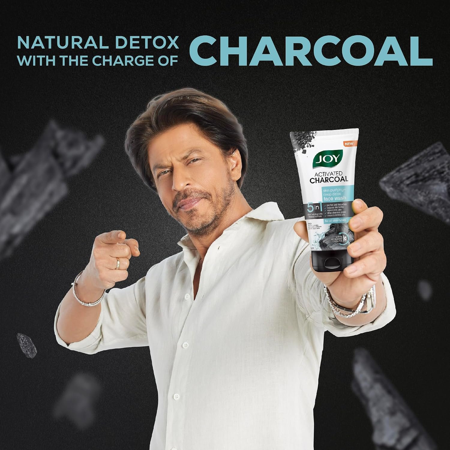 Joy Activated Charcoal Face Wash for Oily Skin 150ml | Controls Oil & Removes Dirt & Blackheads | Fights Pollution, Reduces Acne & Pimples For a Clearer & Smoother Skin thumbnail