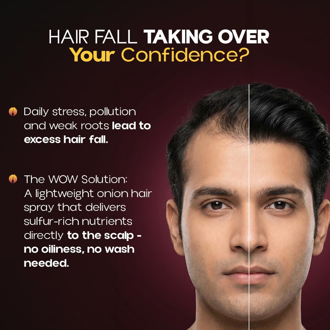 WOW Skin Science Hairfall Control Onion Juice Spray | With Quercetin, Saw Palmetto & Sulfur | Supports Stronger Roots & Reduced Hairfall 200ml thumbnail