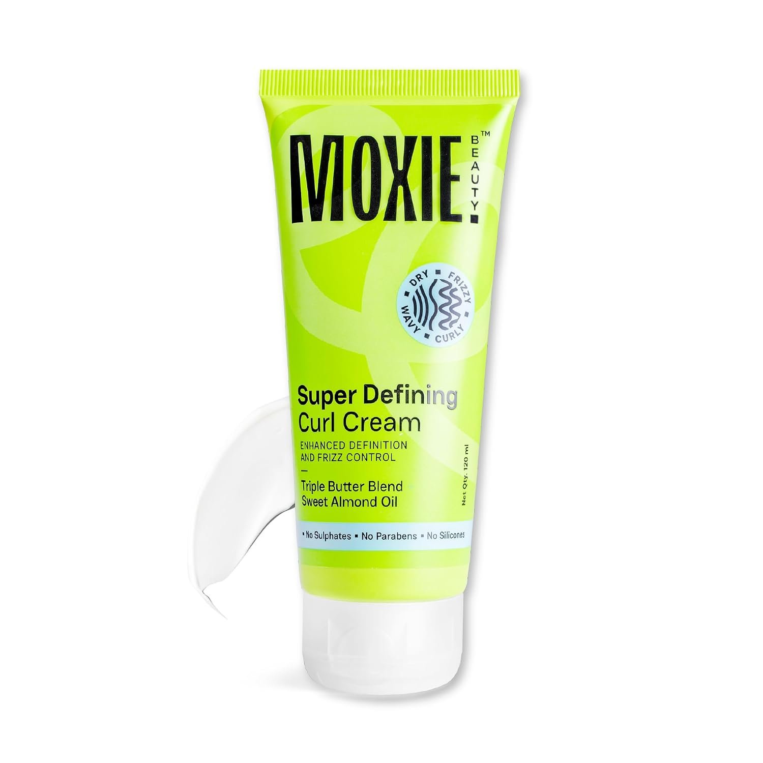 Moxie Beauty Super Defining Curl Cream for Frizz Control & Hydration 120 ml Mango Seed Butter & Sweet Almond Oil | Moisturises, Defines Curls & Helps Control Frizz