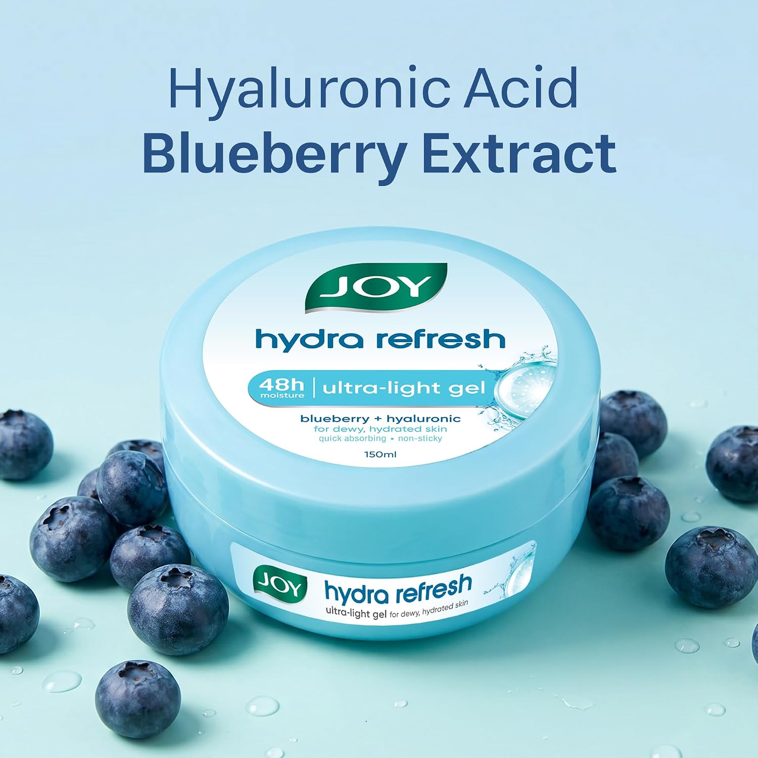 Joy Hydra Refresh Ultra Light Oil-Free Gel Moisturizer for Oily & Acne-Prone Skin | Hyaluronic Acid + Panthenol | 48hr Hydration, Non-Sticky Matte Finish | 150ml thumbnail