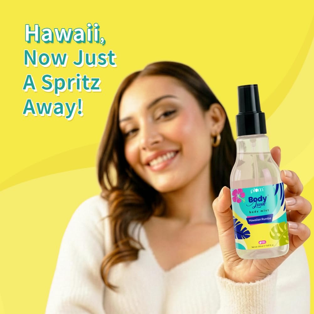Plum BodyLovin Hawaiian Rumba Body Mist for Women | Refreshing Long Lasting Tropical Fragrance | Perfume Body Spray for Women  150ml thumbnail