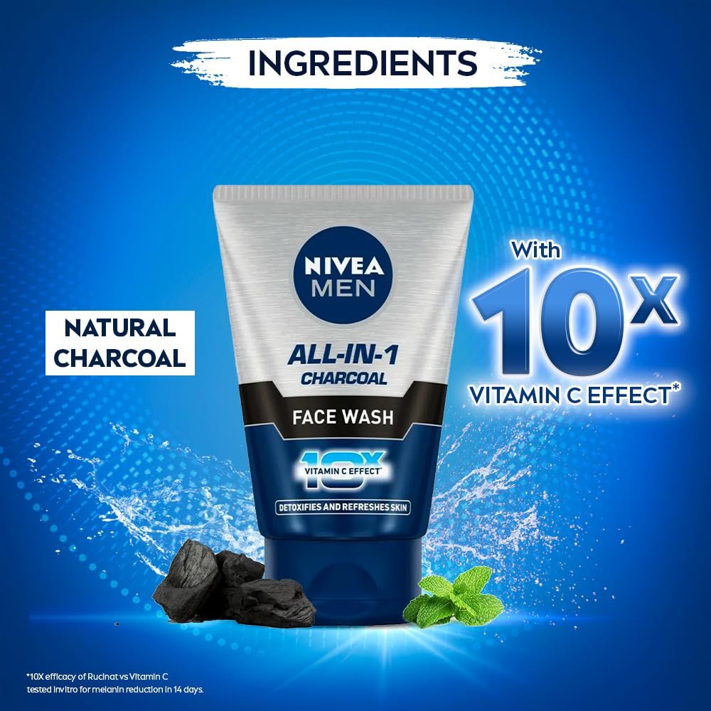 NIVEA MEN All in 1 Charcoal Face Wash 100 g thumbnail