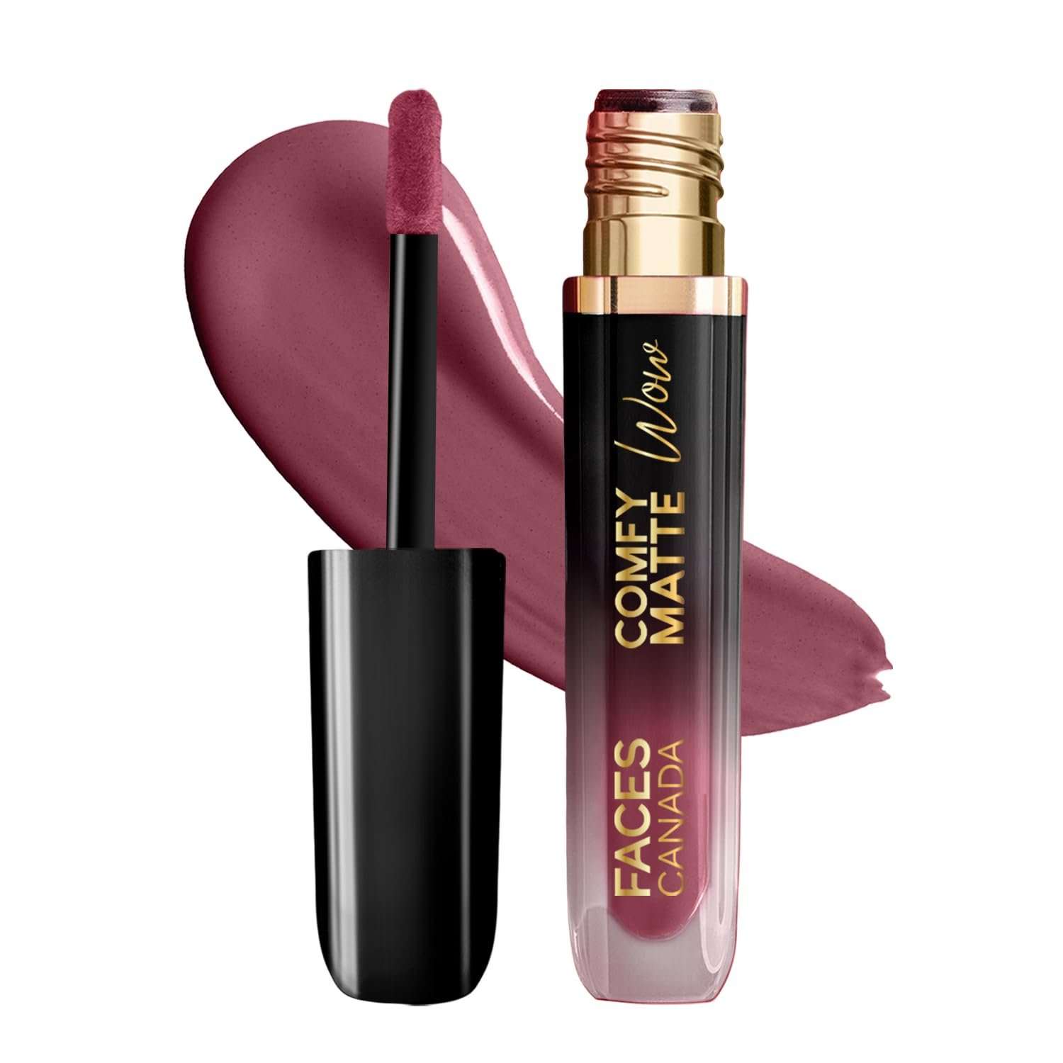 FACES CANADA Comfy Matte Wow Liquid Lipstick - Scandalous 13 (Plum) 3.8ml | One Swipe Application | Highly Pigmented | Comfortable Wear | Glides Smoothly | Long Lasting thumbnail