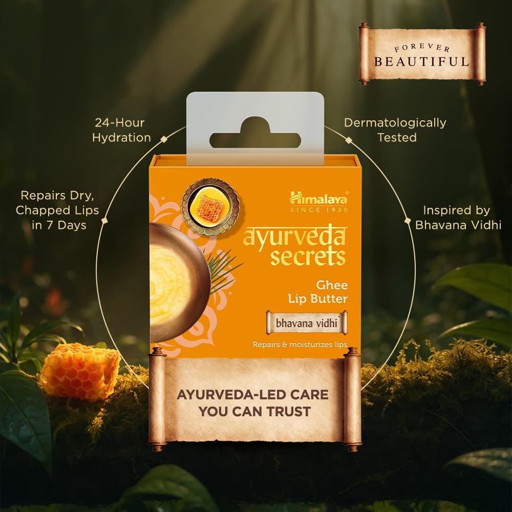 Himalaya Ayurveda Secrets Ghee Lip Butter 10gm | Paraben & Sulphate Free Lip butter, Ayurvedic | With pure cow ghee, Madhu (honey) thumbnail