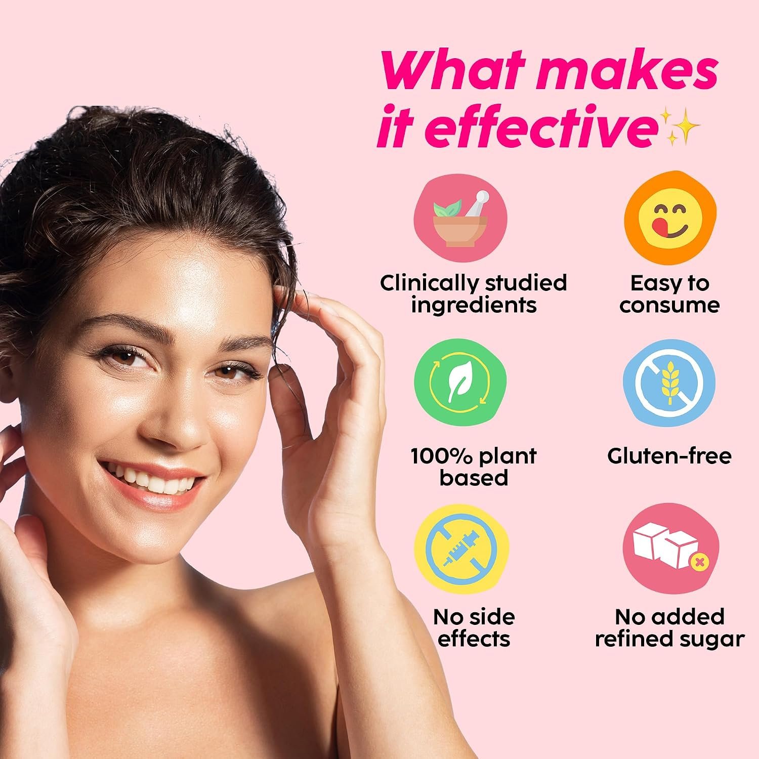 The Plant Fix Plix Glutathione Effervescent Tablets for Clear, Glowing & Youthful Skin | 600mg Glutathione, Vit E & Hyaluronic Acid | No Maltodextrin | Strawberry | Pack of 2 thumbnail