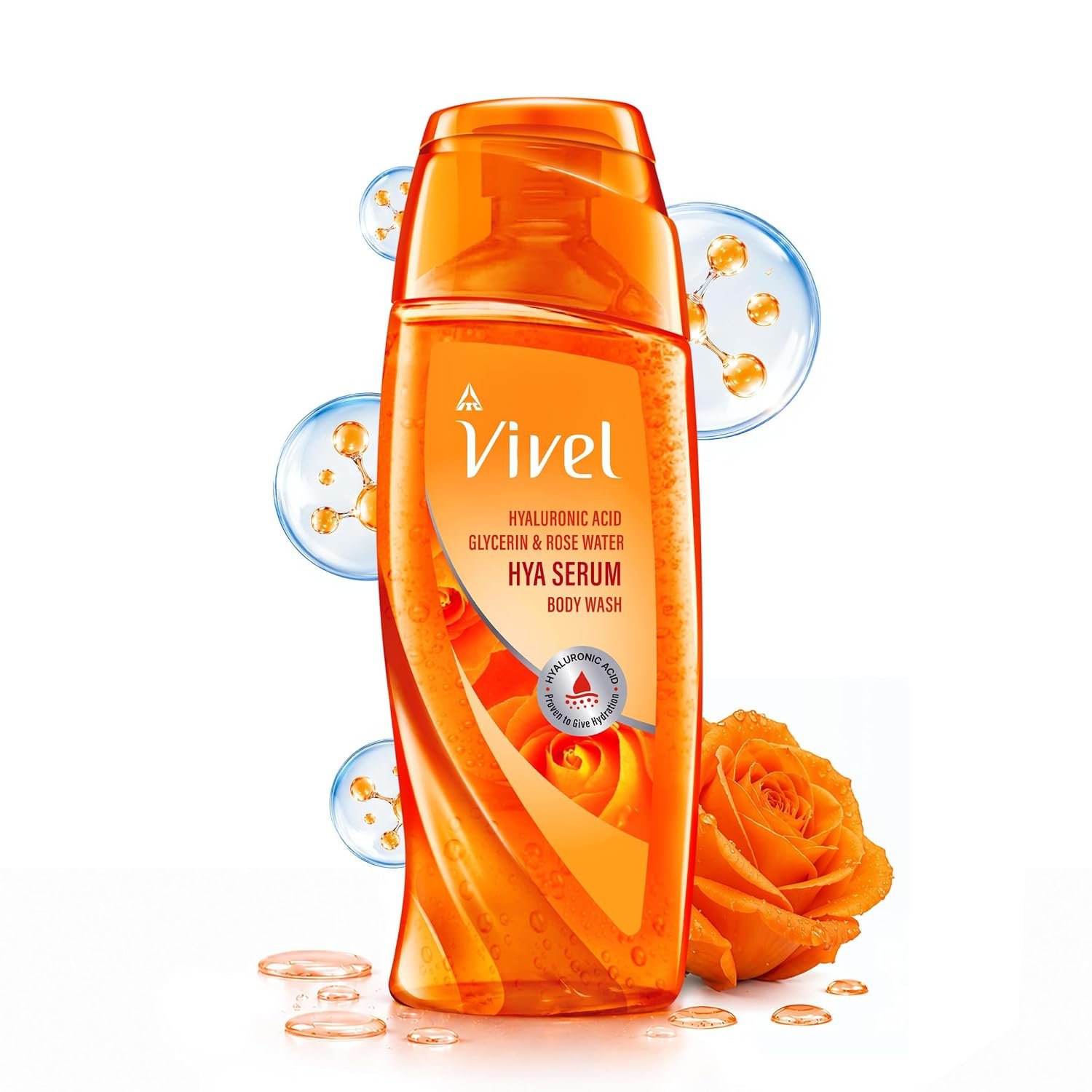Vivel Hya Serum Hydrating Body Wash 200ml|Hyaluronic Acid, Glycerin & Rose Water|Deep Intense Daily Hydration Shower Gel|Improve Dry Rough Skin Texture |Dermat Recommended | thumbnail
