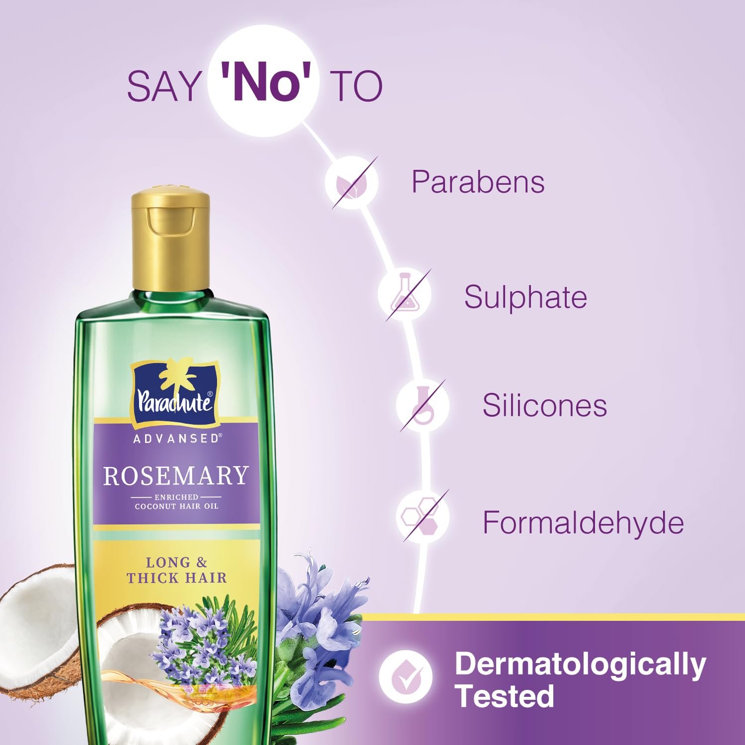 Parachute Advansed Rosemary-enriched Coconut Hair Oil| Rosemary Hair Oil| Superfoods Magic| Long & Thick Hair|300 Ml thumbnail