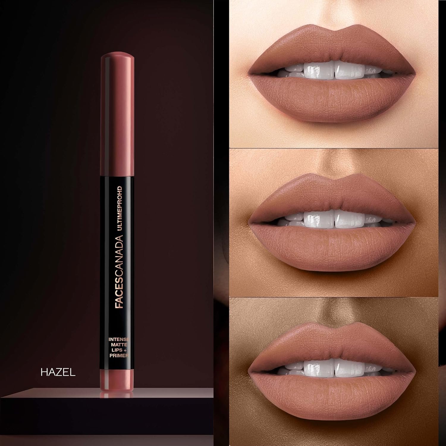 FACES CANADA Ultime Pro HD Intense Matte Lipstick + Primer - Hazel (Brown), 1.4g | 9HR Long Stay | Flawless HD Matte Finish | Intense Color | Lightweight | Smooth Glide | Primer Infused thumbnail