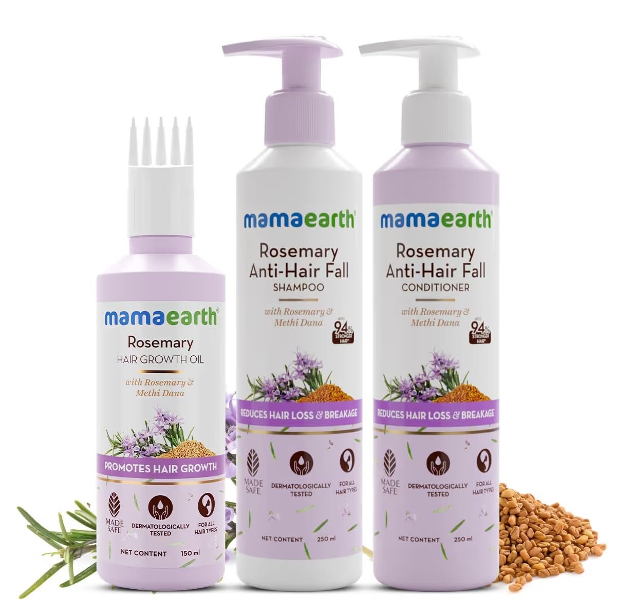 Mamaearth Rosemary Hair Fall Control Kit 650ml
