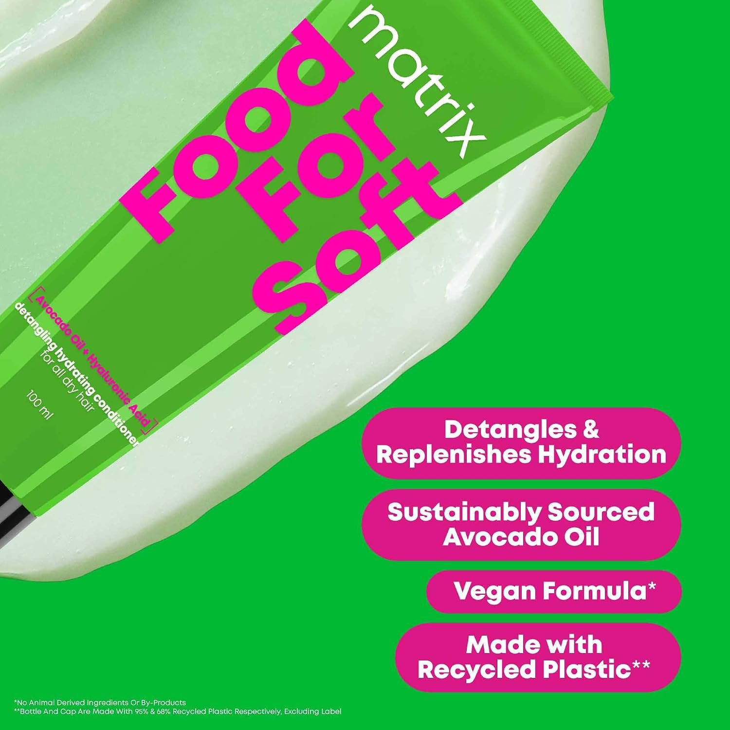 Matrix Professional Food For Soft Detangling Hydrating Conditioner for Dry, Dehydrated Hair | 5x More Hydration | 3 Days of Softness| with Hyaluronic Acid & Avocado Oil 100ml thumbnail
