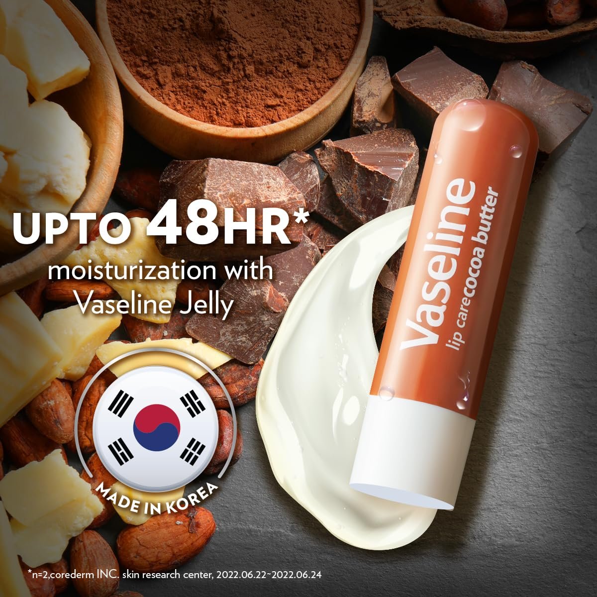 Vaseline Lip Care | Cocoa Butter Lip Balm Stick | up to 48Hr moisturization | with cocoa & shea butter | made in South Korea | 4.8g thumbnail