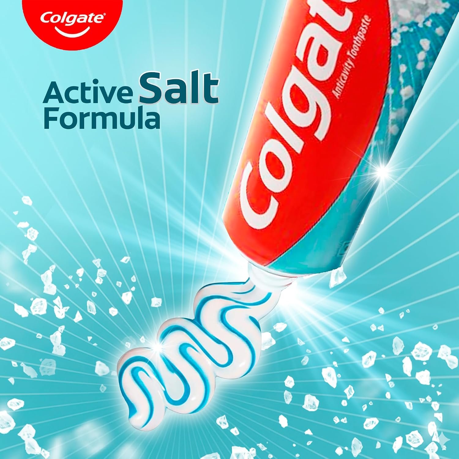 Colgate Active Salt Toothpaste, Germ Fighting Toothpaste for Healthy Gums and Teeth, Tooth Decay Prevention, Gum Protection, Eliminates Bad Breath, Plaque Removal (300g/200g X 1 and 100g X 1 thumbnail