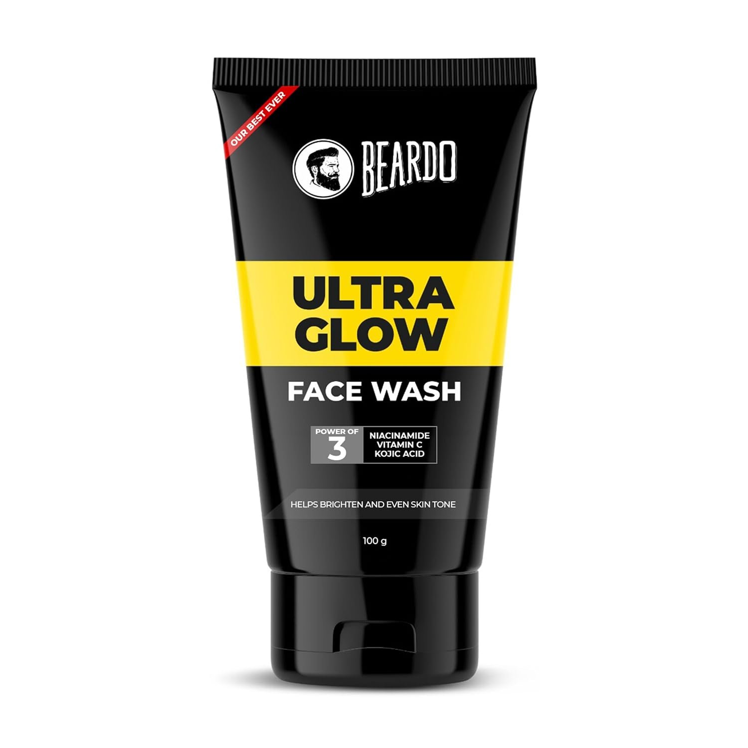 Beardo Ultraglow Face Wash for Men | Reduces Pigmentation | Face Wash for Bright, Even Tone and Glowing Skin | Suitable for All Skin Types | 100g
