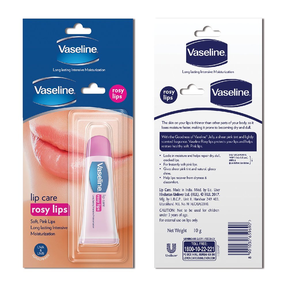 Vaseline Rosy Lips Lip Care, 10G, Pink,(Pack Of 1) thumbnail