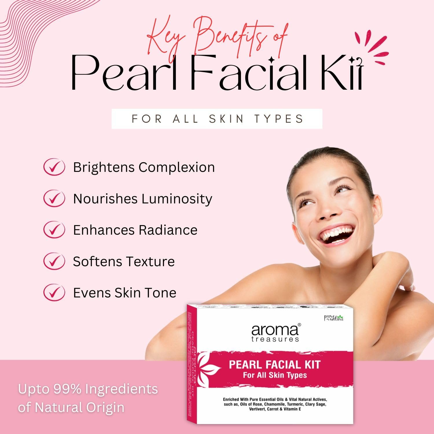 Aroma treasures one time use Pearl facial kit for all skin type thumbnail