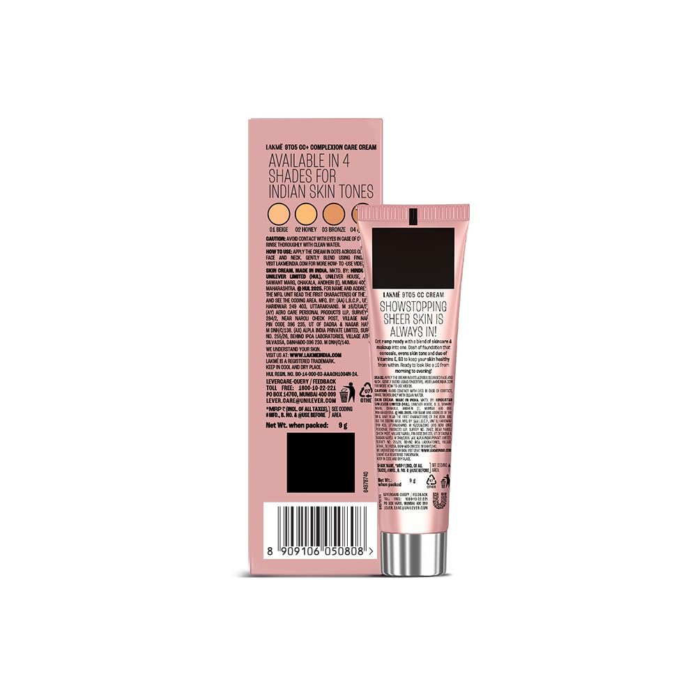 Lakme 9 to 5 CC Cream Bronze with 3% Niacinamide Complex SPF 30 PA++| 9g thumbnail