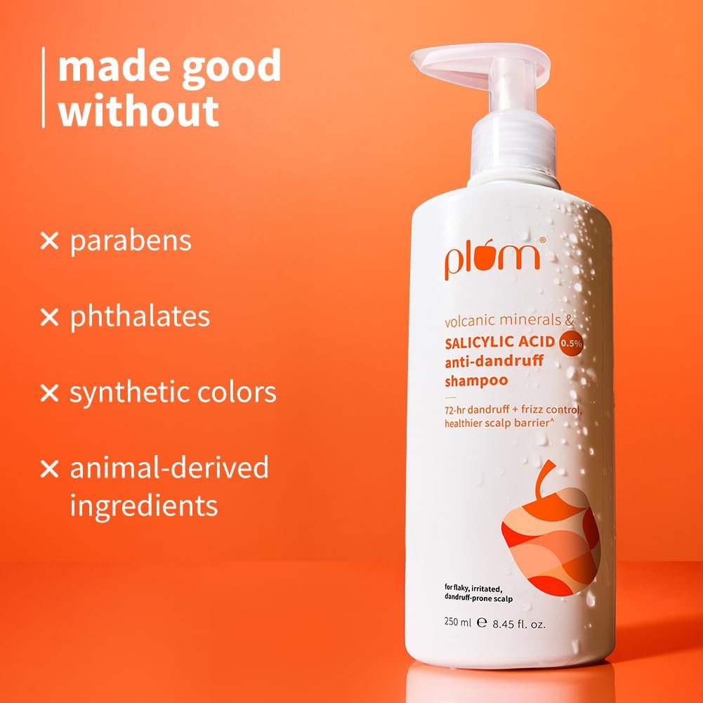 Plum Anti-Dandruff Shampoo With Volcanic Minerals & 0.5% Salicylic Acid|72-Hr Dandruff & Frizz Control|Prevents Rough,Dry Hair|250Ml Visit the Plum Store thumbnail