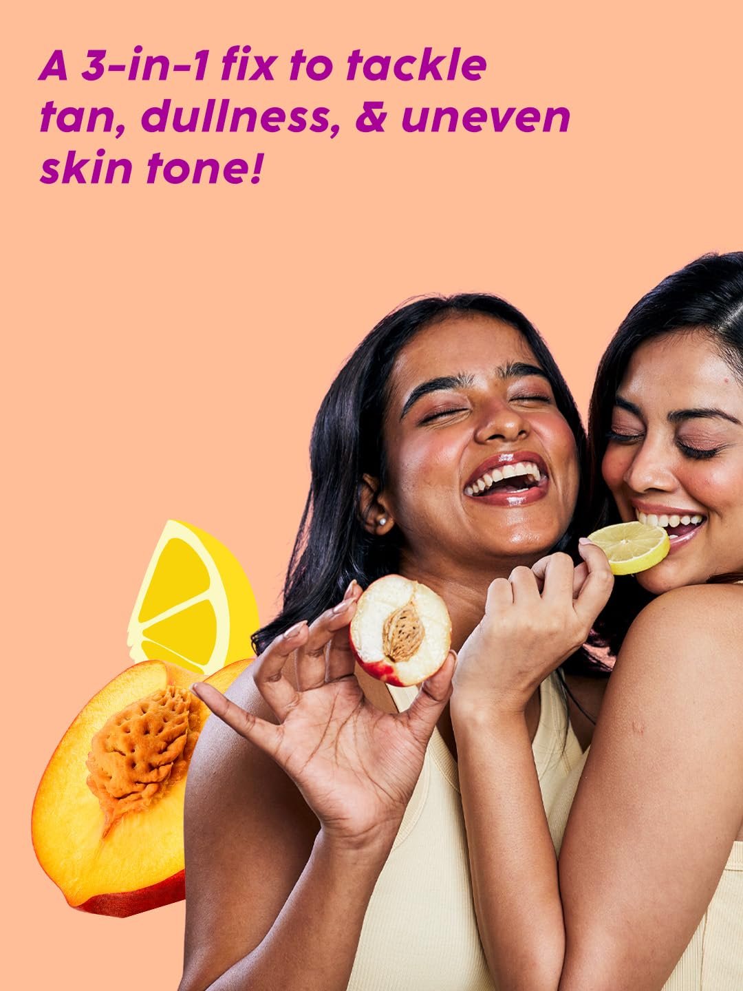 Plix - The Plant Fix Peaches & Lemon 3-in-1 Detan Face wash, Scrub & Mask | Red Clay & Kaolin Clay | Clair BLANCHE-II | Controls Excess Oil | Cleanses, Exfoliates & Brightens | Dermatogicall thumbnail