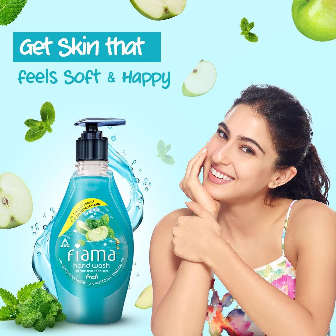 Fiama Fresh Hand Wash with Peppermint & Green Apple Extract | Refreshing Hand Cleanser for Clean, Soft & Fresh-Smelling Hands | Daily Hand Care | 400ml thumbnail